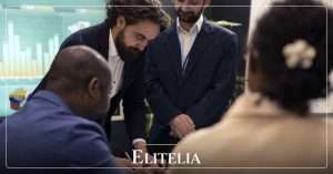 elitelia insights how to find buyers for a private company imagen editorial Business owners and advisers discussing a confidential buyer search